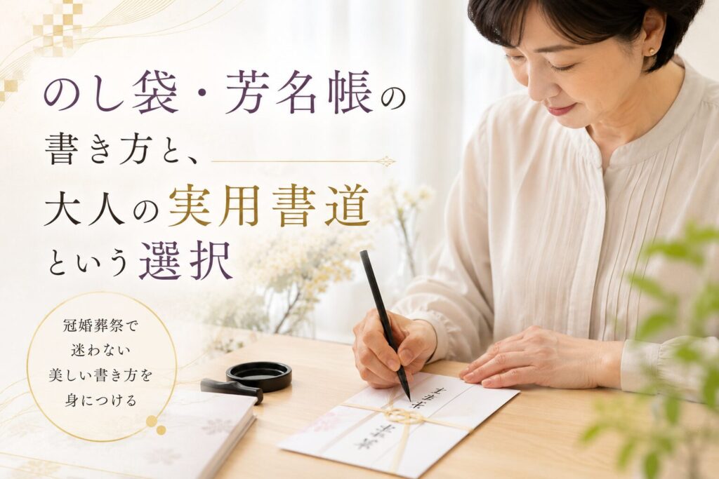のし袋・芳名帳の書き方と、大人の実用書道という選択